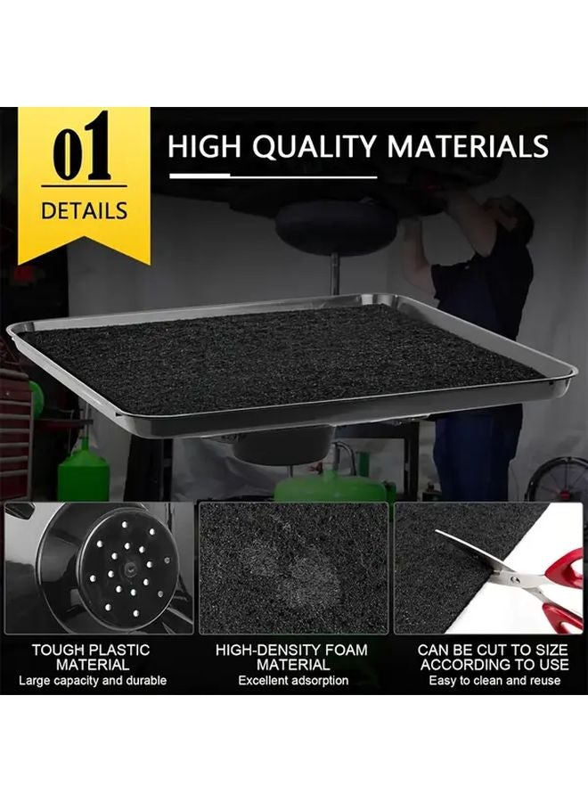 Black 4 Gallon 15L Car Repair Oil Drain Square Filler Without Oil Pad - Image 3